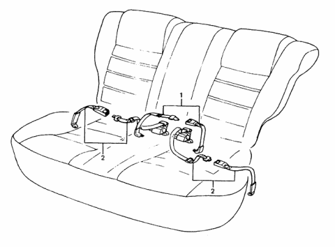 1987 Hyundai Excel Rear Seat Belt Diagram 1