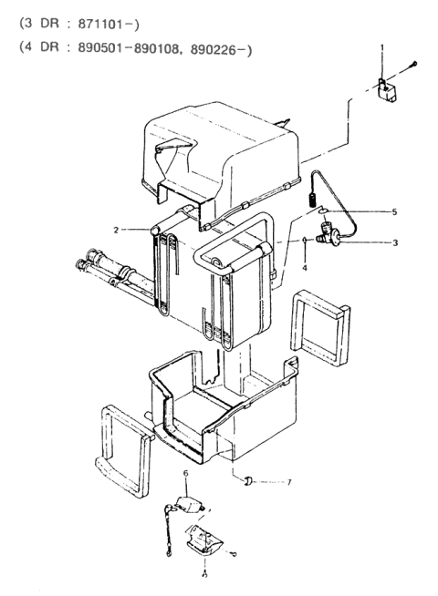 1987 Hyundai Excel Case-Lower Diagram for 97612-21000-D