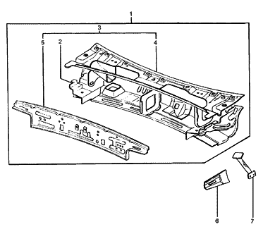 1989 Hyundai Excel Panel Assembly-Cowl Top Outer Diagram for 66790-21001