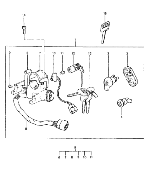 1989 Hyundai Excel Key Set Diagram