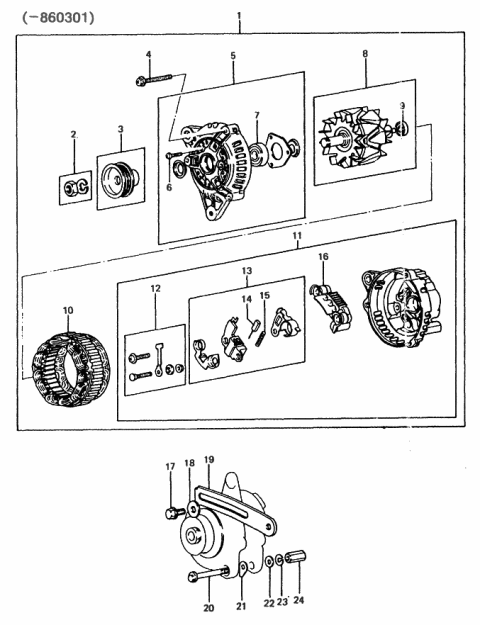 2011 Hyundai Veloster Generator Assembly(50A) Diagram for 37300-21201