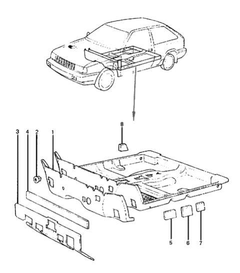 1988 Hyundai Excel Pad Assembly-Isolation Dash Panel Diagram for 84120-21102-D