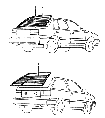 1986 Hyundai Excel Rear Window Glass Diagram