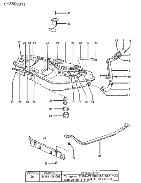 1986 Hyundai Excel Fuel Tank Diagram 1