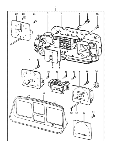 1985 Hyundai Excel Instrument Cluster Diagram 1