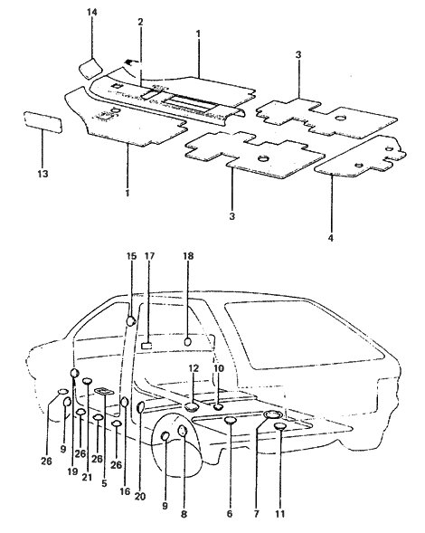 1985 Hyundai Excel Floor Seal Pad Diagram