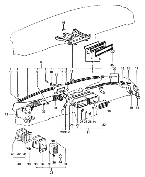 1988 Hyundai Excel Bracket Assembly-Upper Guide No.5 Diagram for 84864-21000