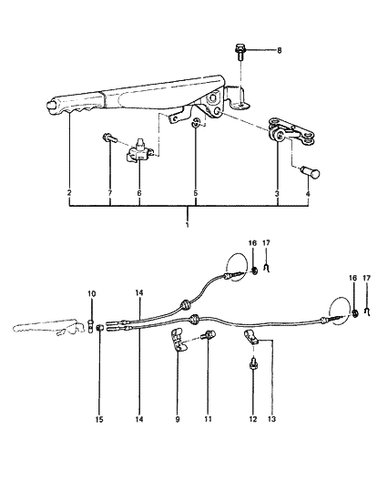 1988 Hyundai Excel Cable Assembly-Park Brake Diagram for 59760-21000