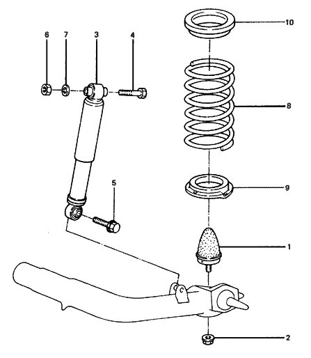1986 Hyundai Excel Rear Shock Absorber Assembly Diagram for 55310-21110