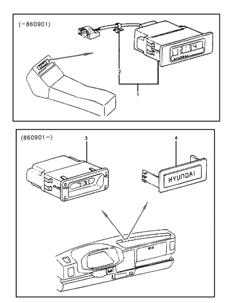 1988 Hyundai Excel Cover-Blanking Clock Diagram for 94591-21400-BL