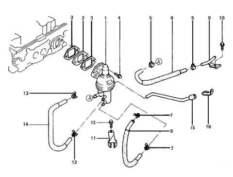 1988 Hyundai Excel Fuel Pump & Hose Diagram