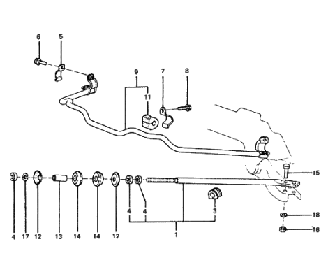 1986 Hyundai Excel Bar Assembly-Strut LH Diagram for 54801-21000