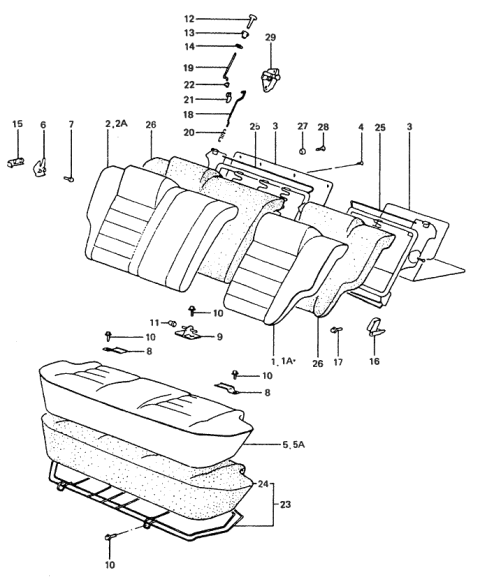 1987 Hyundai Excel Rear Seat Diagram 1