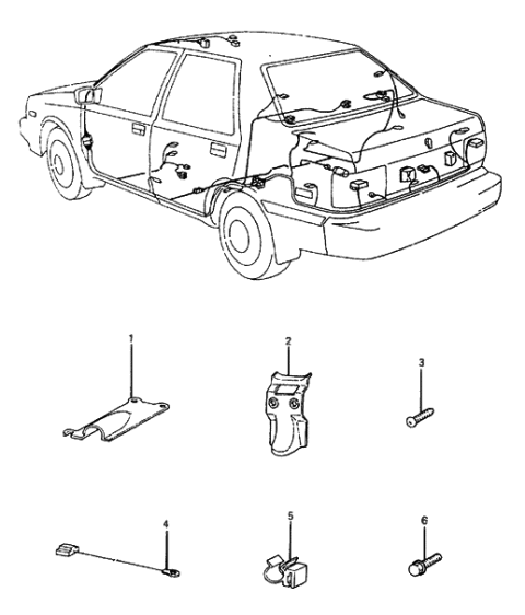 1989 Hyundai Excel Protector-License Plate Lamp Wire Diagram for 91557-21000-X