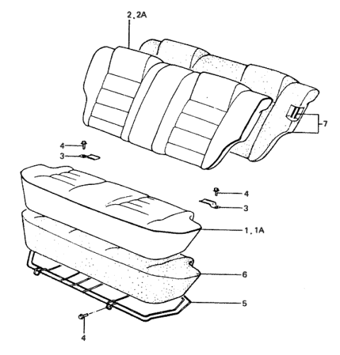 1987 Hyundai Excel Rear Seat Diagram 2