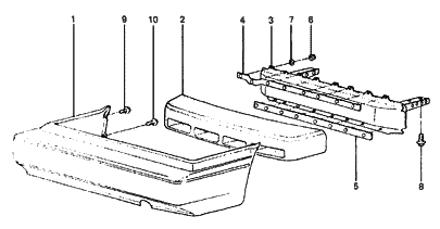 1987 Hyundai Excel Rear Bumper Diagram 1