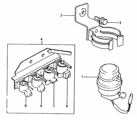 1987 Hyundai Excel Vacuum Switch & Solenoid Valve Diagram