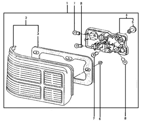 1985 Hyundai Excel Rear Mounted Lamp Diagram