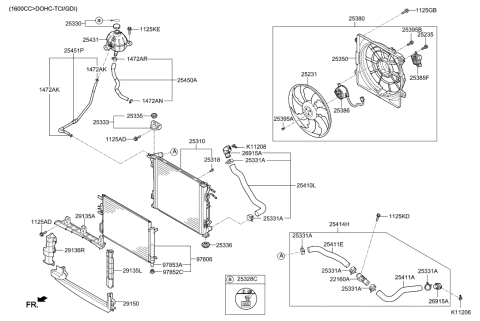 2016 Hyundai Tucson Air Guard, Left Diagram for 29136-D3000