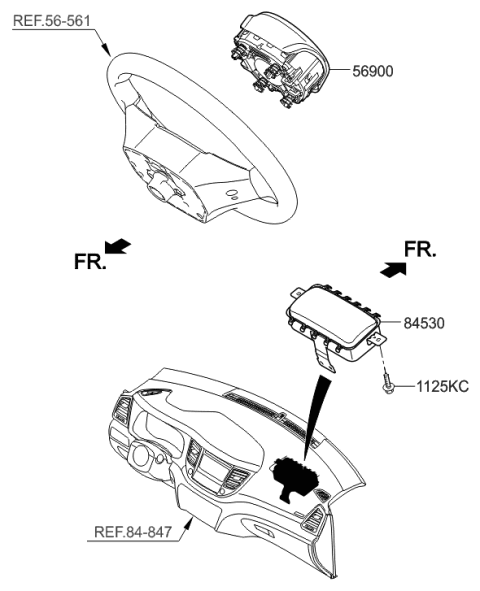 2021 Hyundai Tucson Air Bag Assembly-Passenger Diagram for 84530-D3500