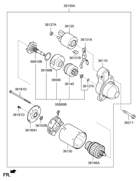 2015 Hyundai Tucson Starter Diagram 3