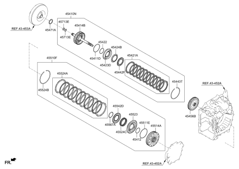 2015 Hyundai Tucson Clutch Assembly-Over Drive Diagram for 45510-3F850