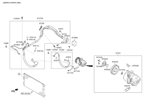 2018 Hyundai Tucson Air conditioning System-Cooler Line Diagram 1