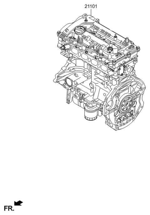 2020 Hyundai Sonata Hybrid Engine Assembly-Sub Diagram for 1T20G-2GA13-F