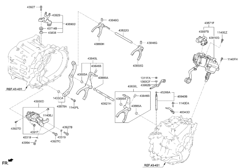 2015 Hyundai Tucson Gear Shift Control-Manual Diagram