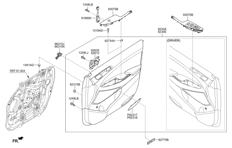 2014 Hyundai Santa Fe Sport Power Window Main Switch Assembly Diagram for 93570-D3020-4X