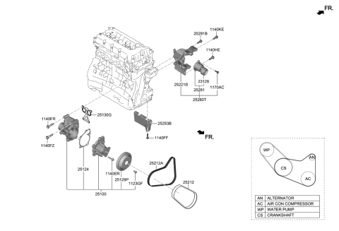 2018 Hyundai Tucson Coolant Pump Diagram 3