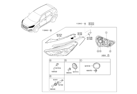 2016 Hyundai Tucson Front Position Lamp Socket Diagram for 92161-D3050