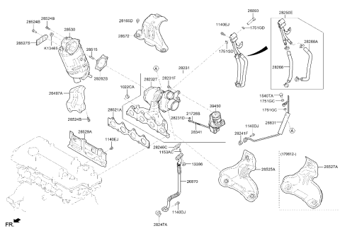 2021 Hyundai Tucson Catalyst Case Assembly Diagram for 28530-2BAJ0