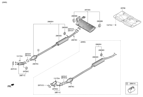 2015 Hyundai Tucson Muffler & Exhaust Pipe Diagram 3