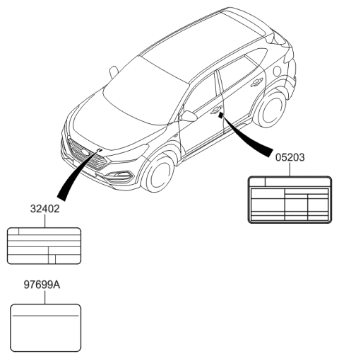 2018 Hyundai Tucson Label Diagram 2