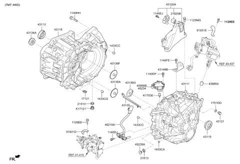 2017 Hyundai Tucson Transaxle Case-Manual Diagram 2