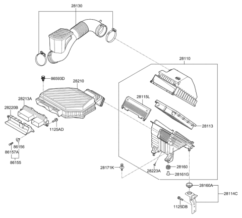 2017 Hyundai Tucson Clamp-Hose Diagram for 14716-07500