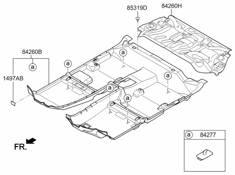 2016 Hyundai Tucson Carpet Assembly-Front Floor Diagram for 84260-D3210-TRY