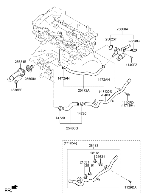 2015 Hyundai Tucson Coolant Pipe & Hose Diagram 2