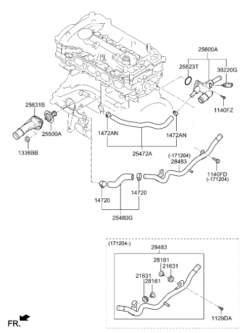 2018 Hyundai Tucson Coolant Pipe & Hose Diagram 2