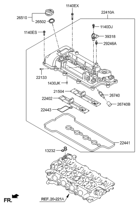 2017 Hyundai Tucson Rocker Cover Diagram 1