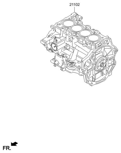 2017 Hyundai Tucson Engine Assembly-Short Diagram for 2T11G-2GA02-D