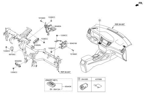 2015 Hyundai Tucson Brake Control Module Unit Assembly Diagram for 95400-D3640