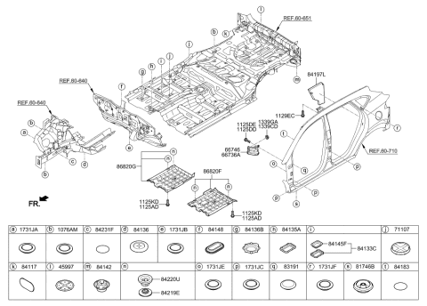 2016 Hyundai Tucson Under Cover-Rear,RH Diagram for 84147-D3000