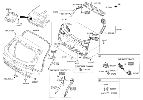 2016 Hyundai Tucson Lifter Assembly-Tail Gate,LH Diagram for 81771-D3001