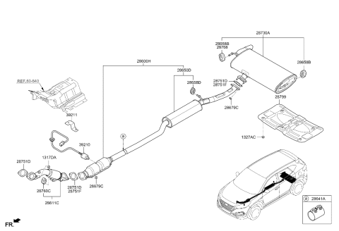 2015 Hyundai Tucson Muffler & Exhaust Pipe Diagram 2