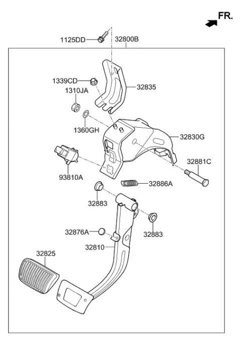 2022 Hyundai Venue Pedal Assembly-Brake Diagram for 32800-D3100