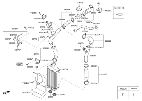 2020 Hyundai Sonata Hybrid INTERCOOLER Diagram for 28271-2B740