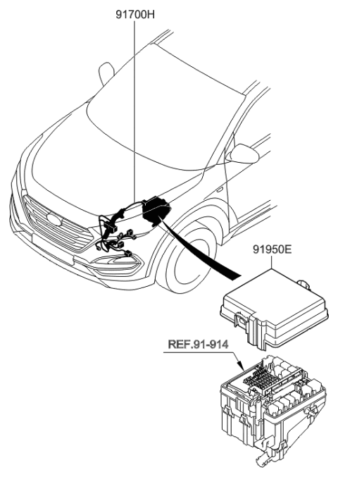2018 Hyundai Tucson Wiring Assembly-Dct Extension Diagram for 91700-D3010