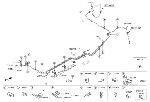 2021 Hyundai Tucson Holder-Vapor Tube Diagram for 31355-0X000